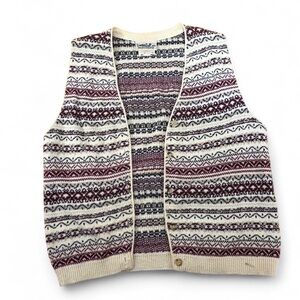 Northern Reflections Striped Knit Sweater Vest